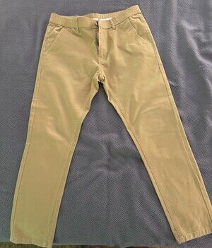 Plaid & Plain Men’s Khaki Skinny Fit Stretch Pants 32x28 Cotton Spandex